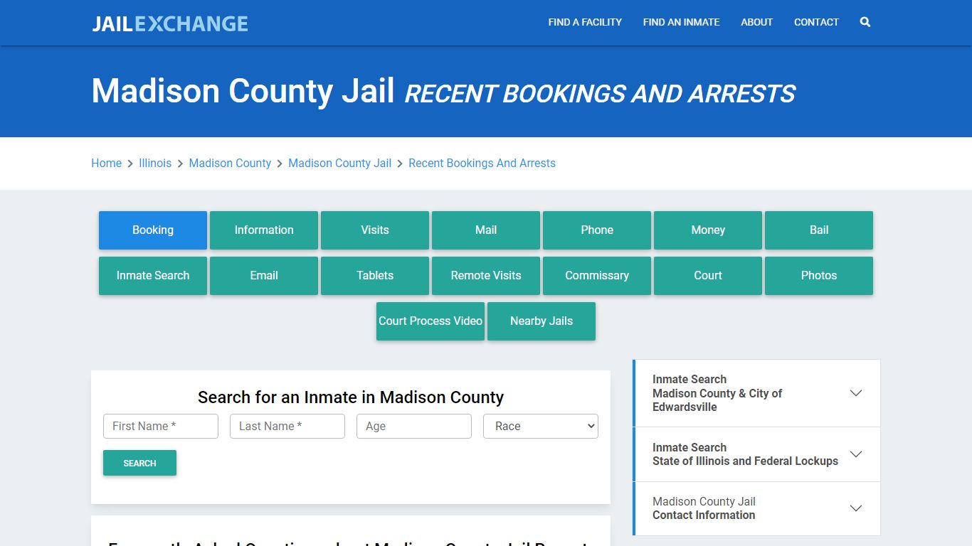 Madison County Jail IL Recent Arrests and Bookings - Jail Exchange